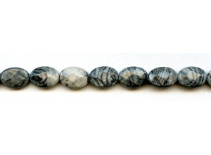 Zebra Jasper 10x14 Faceted Flat Oval