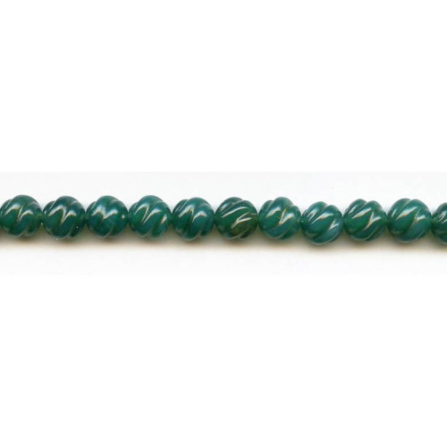 222-1104 Green Onyx <br>10mm S-Corrugated Round