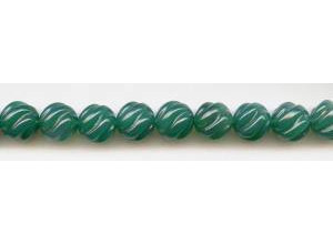 Green Onyx 12mm S-Corrugated Round