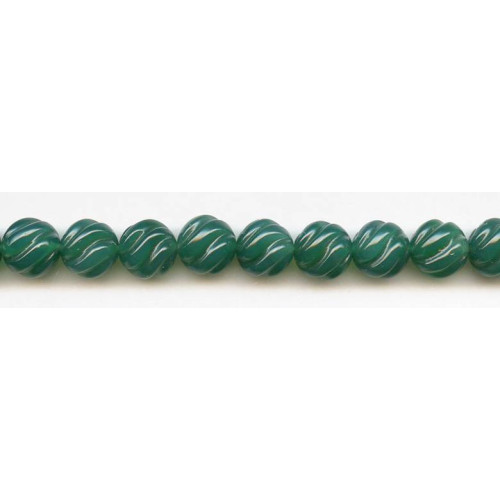 222-1108 Green Onyx <br>12mm S-Corrugated Round