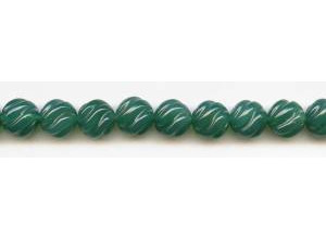 Green Onyx 12mm S-Corrugated Round