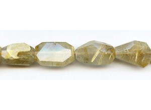 Rutilated Quartz 13-18x Faceted Flat Nugget