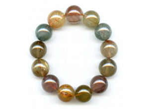 Rutilated Quartz 17mm Round Bracelet