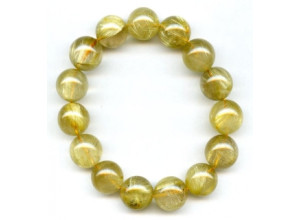 Rutilated Quartz 15mm Round Bracelet