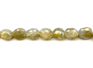 Rutilated Quartz 10-14x Faceted Flat Nugget