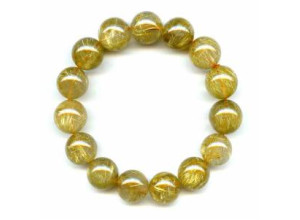 Rutilated Quartz 15-16mm Round Bracelet