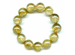 Rutilated Quartz 17-18mm Round Bracelet