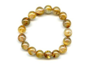 Rutilated Quartz 12-13mm Round Bracelet