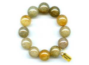 Rutilated Quartz 20mm Round Bracelet