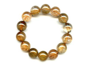 Rutilated Quartz 16-16.5mm Round Bracelet