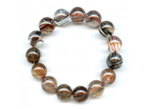 Brown Rutilated Quartz 15mm Round Bracelet