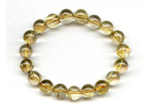 Rutilated Quartz 10mm Round Bracelet