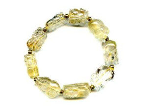 Rutilated Quartz 13-16mm Carved Pichiu Bracelet