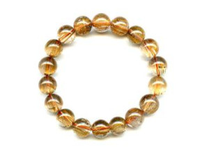 Rutilated Quartz 10.5-11mm Round Bracelet