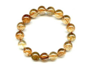 Rutilated Quartz 12-13mm Round Bracelet