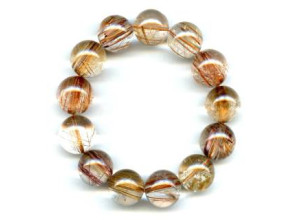 Rutilated Quartz 18-19mm Round Bracelet