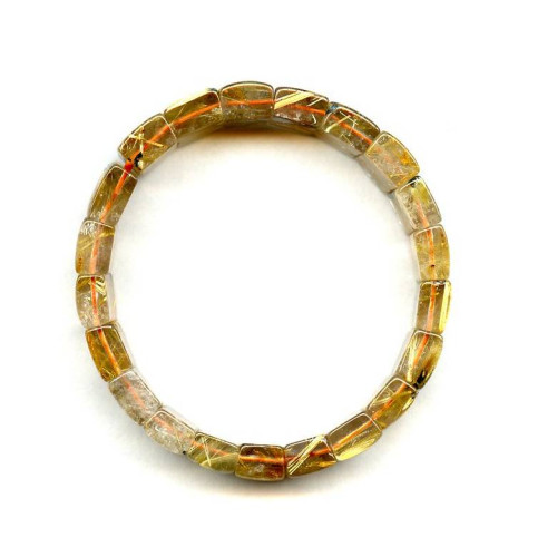 L4535-007A Rutilated Quartz <br>14-15mm Bracelet