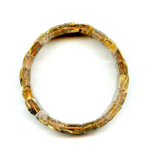 L4535-007C Rutilated Quartz <br>16-17mm Bracelet