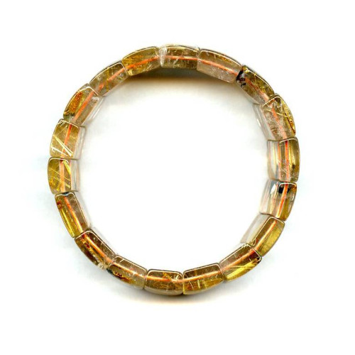 L4535-007E Rutilated Quartz <br>18-19mm Bracelet