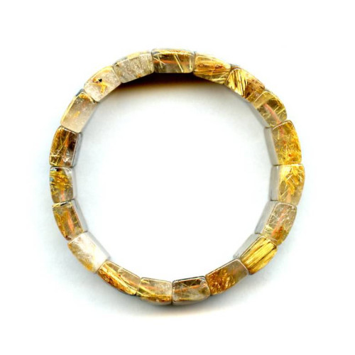 L4535-007F Rutilated Quartz <br>18-19mm Bracelet