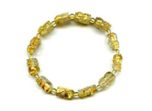 Rutilated Quartz 8-9mm Carved Pichiu Bracelet