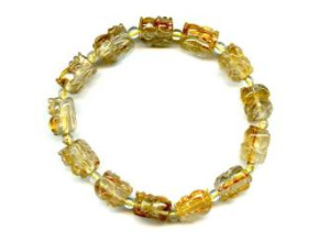 Rutilated Quartz 9-10mm Carved Pichiu Bracelet