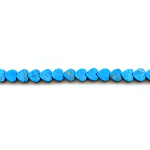 239-1014 Turquoise Howlite <br>8mm Flat Heart