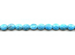 Turquoise Howlite 8x10 Faceted Flat Oval