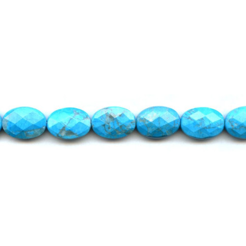 239-1040 Turquoise Howlite <br>13x18 Faceted Flat Oval