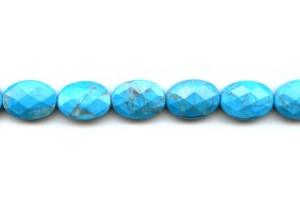 Turquoise Howlite 13x18 Faceted Flat Oval