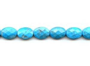 Turquoise Howlite 13x18 Faceted Flat Oval