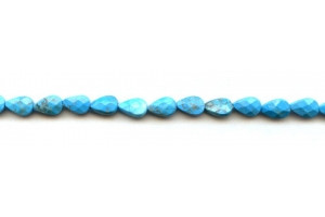 Turquoise Howlite 6x9 Faceted Flat Pear