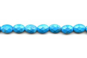 Turquoise Howlite 10x14 Faceted Flat Oval