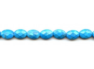 Turquoise Howlite 10x14 Faceted Flat Oval