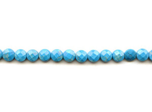 Turquoise Howlite 8mm Faceted Coin