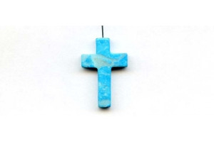 Turquoise Howlite 30x20 Cross Pendant