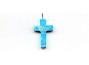 Turquoise Howlite 30x20 Cross Pendant