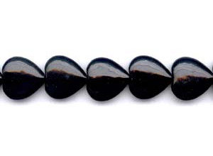 Black Stone 20mm Puffy Heart