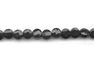 Black Stone 10mm Faceted Coin