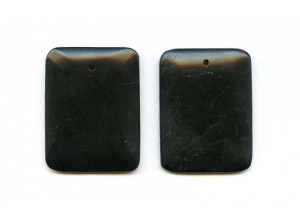 Black Stone 42x32 Flat Rectangle Pendant