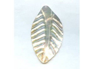 Yellow Mother of Pearl 50x90 Leaf Pendant