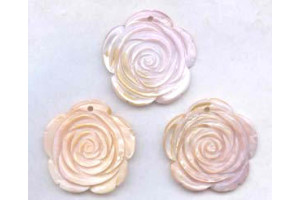 Pink Mother of Pearl 40mm Flower Pendant