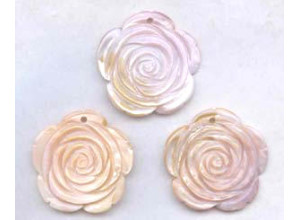 Pink Mother of Pearl 40mm Flower Pendant