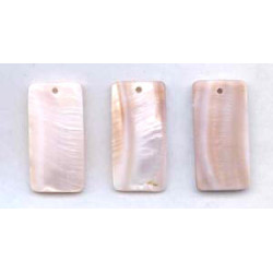 Pink Mother of Pearl 20x40 Flat Rectangle Shell Pendant