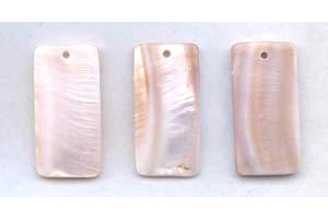 Pink Mother of Pearl 20x40 Flat Rectangle Shell Pendant