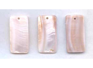 Pink Mother of Pearl 20x40 Flat Rectangle Shell Pendant