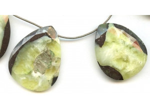 Prehnite 33-44x Flat Pear Briolette