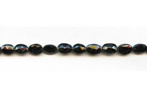 Black Spinel 7x9 Faceted Flat Oval