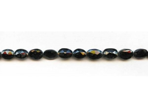 Black Spinel 7x9 Faceted Flat Oval