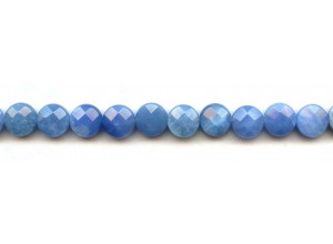 Blue Agate 10mm Faceted Coin